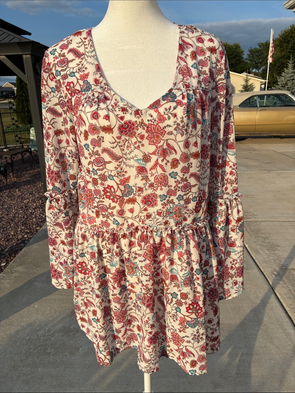 Curations Floral Peasant Tunic